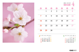 オリジナル花の卓上カレンダーVol.2の4月