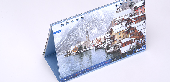 ヨーロッパ水のある風景卓上カレンダーの2月