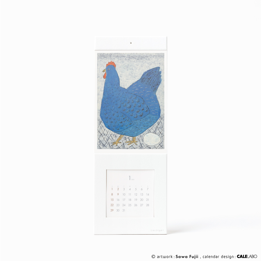 ポストカードを飾るカレンダー事例。作家：藤井紗和その2