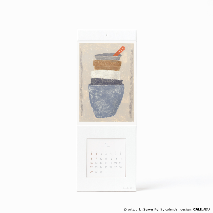 ポストカードを飾るカレンダー事例。作家：藤井紗和その3