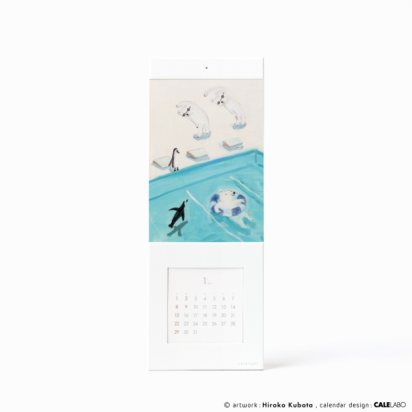 ポストカードを飾るカレンダー事例。作家：久保田寛子その4