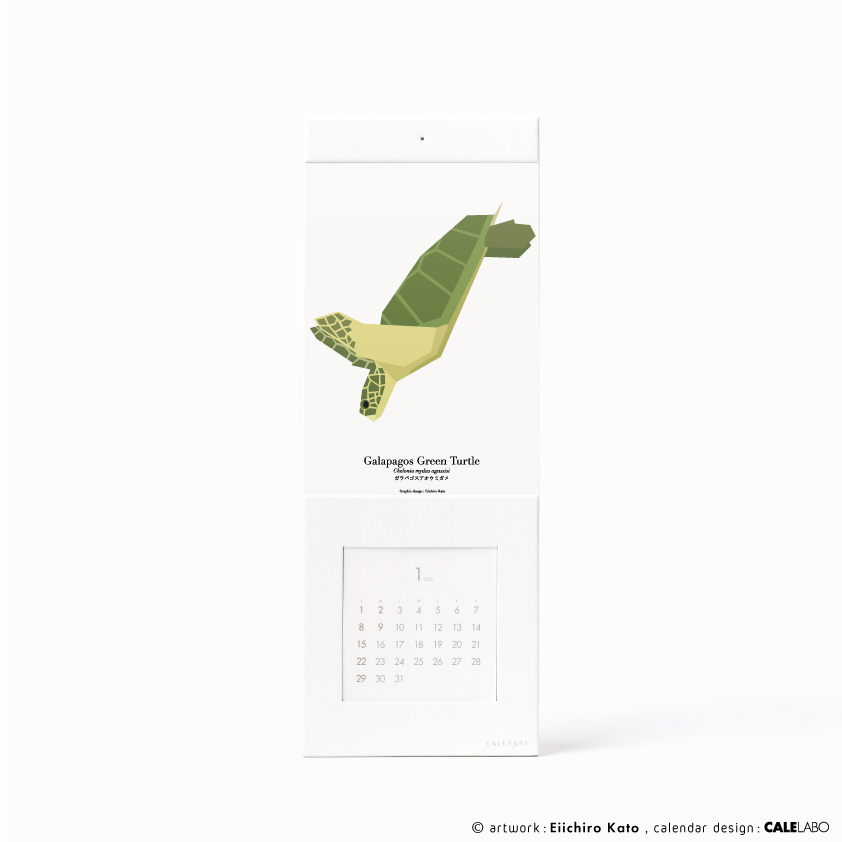 ポストカードを飾るカレンダー事例。作家：加藤英一郎その4