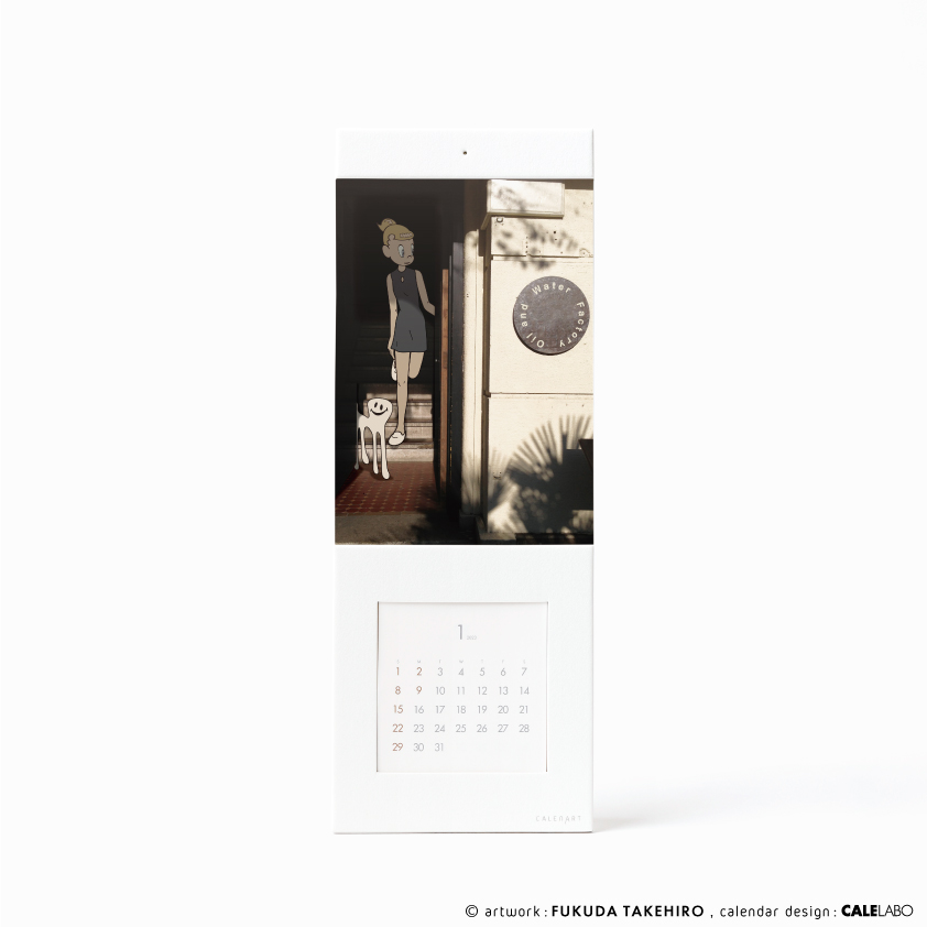 ポストカードを飾るカレンダー事例。作家：福田武比呂その3
