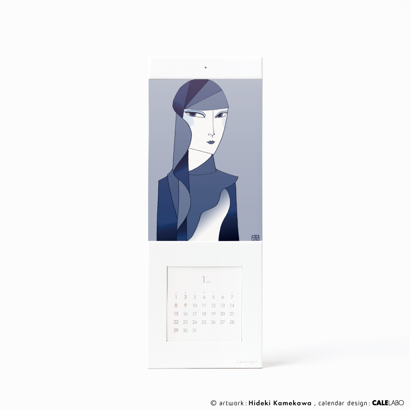 ポストカードを飾るカレンダー事例。作家：亀川秀樹その2