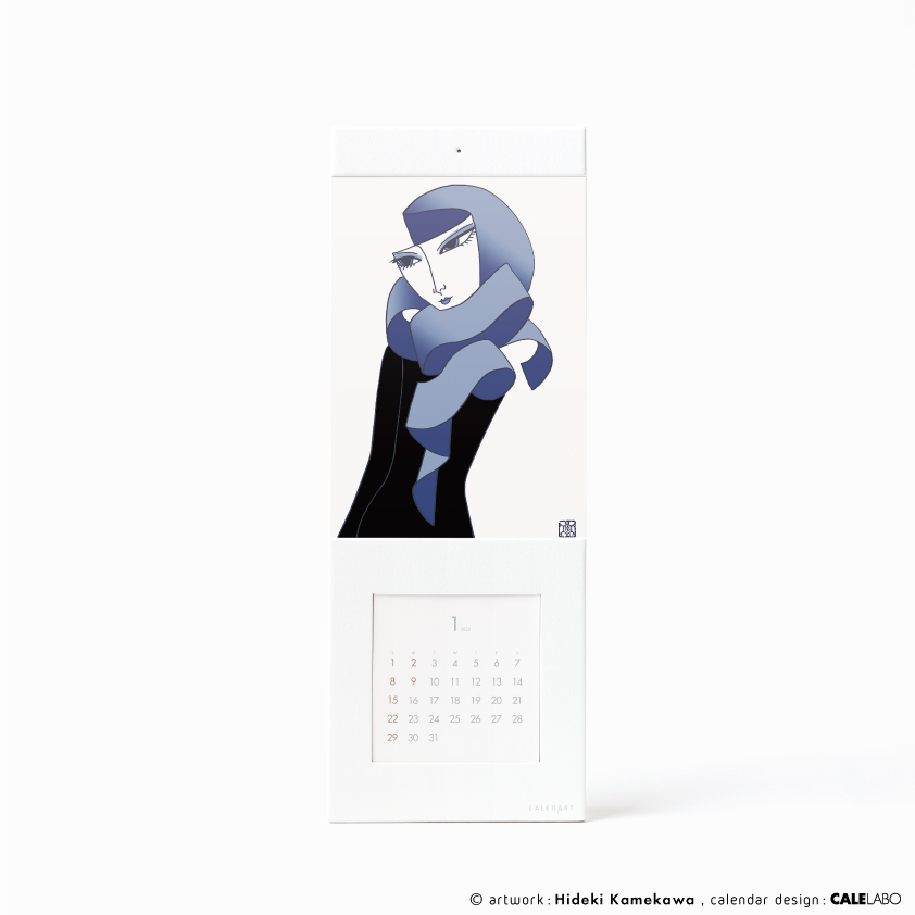 ポストカードを飾るカレンダー事例。作家：亀川秀樹その4