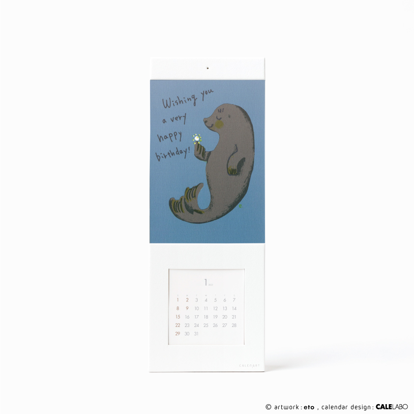 ポストカードを飾るカレンダー事例。作家：etoその2