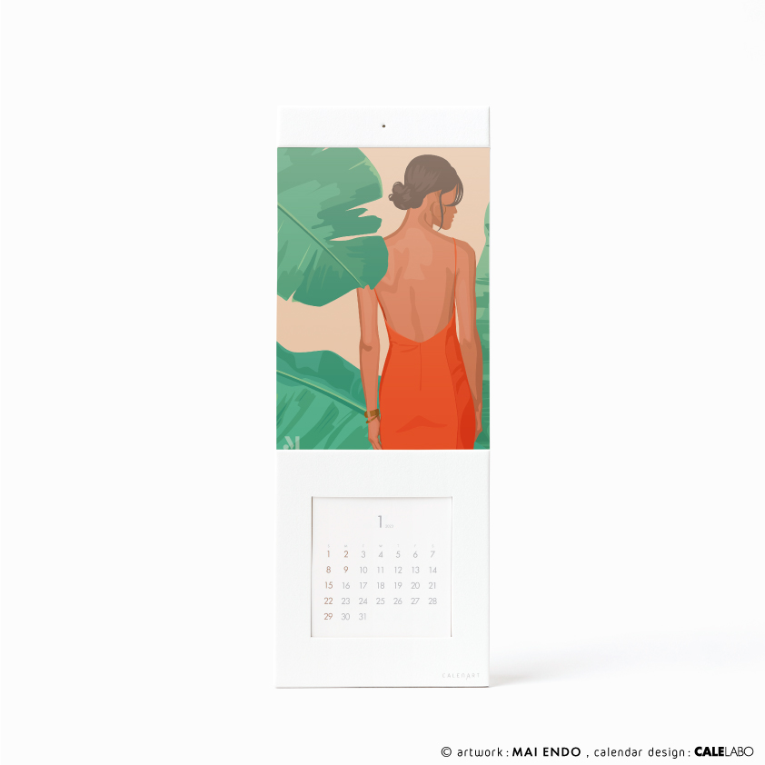 ポストカードを飾るカレンダー事例。作家：遠藤舞その2