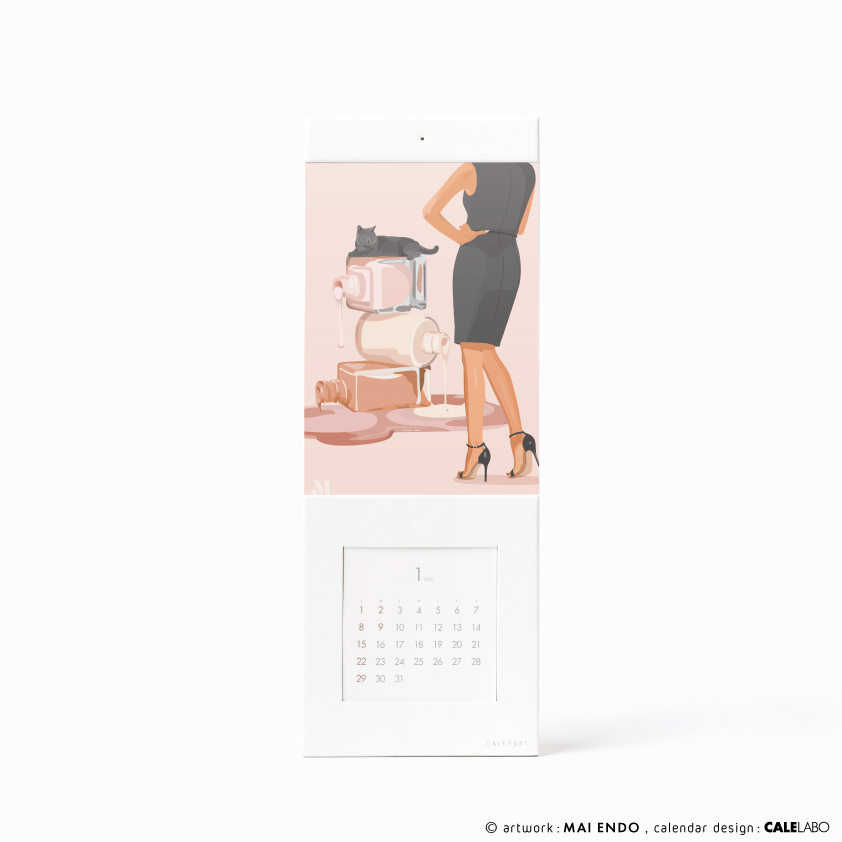 ポストカードを飾るカレンダー事例。作家：遠藤舞その3