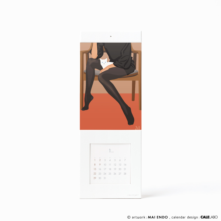 ポストカードを飾るカレンダー事例。作家：遠藤舞その4