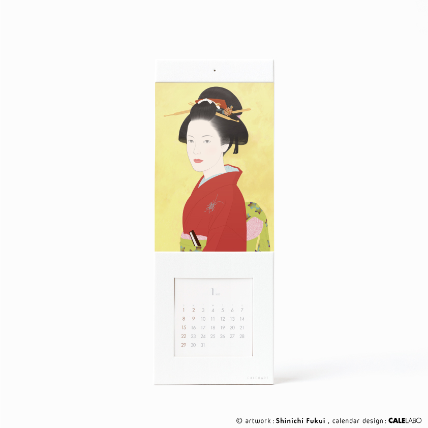 ポストカードを飾るカレンダー事例。作家：福井真一その3