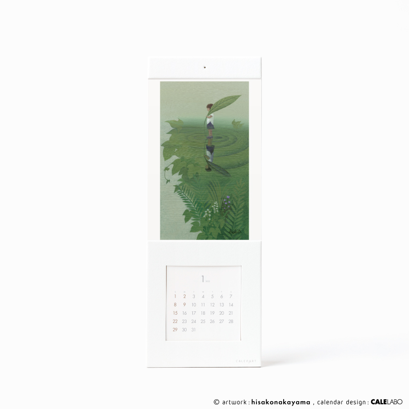 ポストカードを飾るカレンダー事例。作家：中山尚子その1