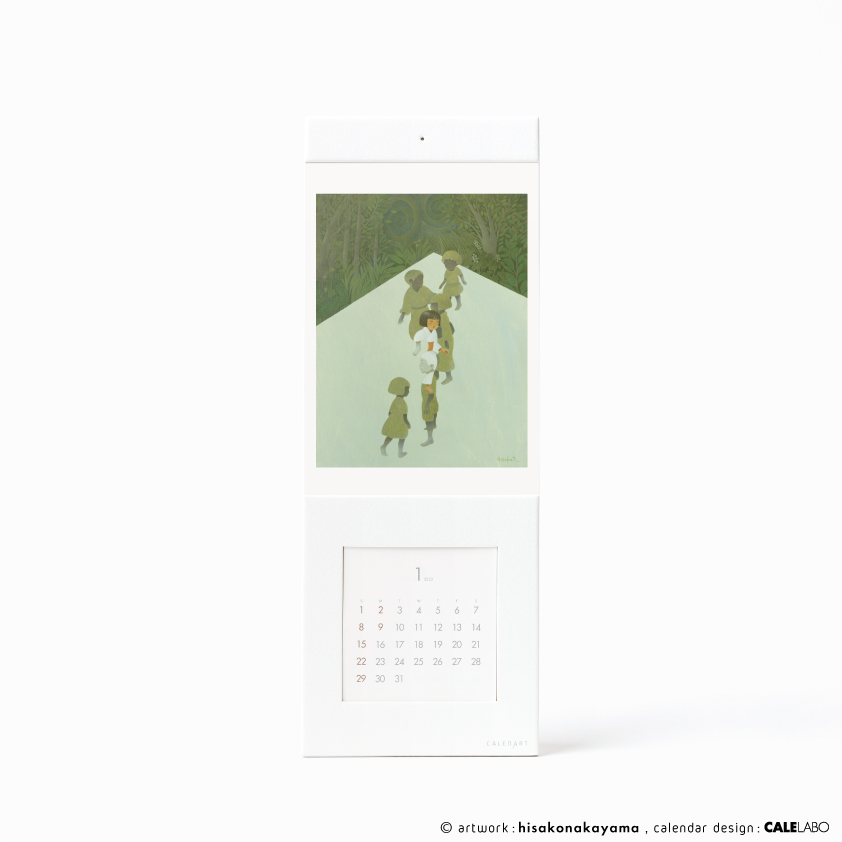 ポストカードを飾るカレンダー事例。作家：中山尚子その4