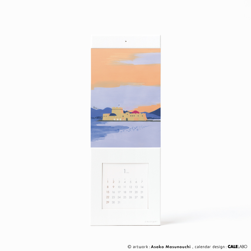 ポストカードを飾るカレンダー事例。作家：升ノ内朝子その4