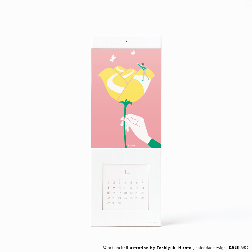 ポストカードを飾るカレンダー事例。作家：平田利之その2