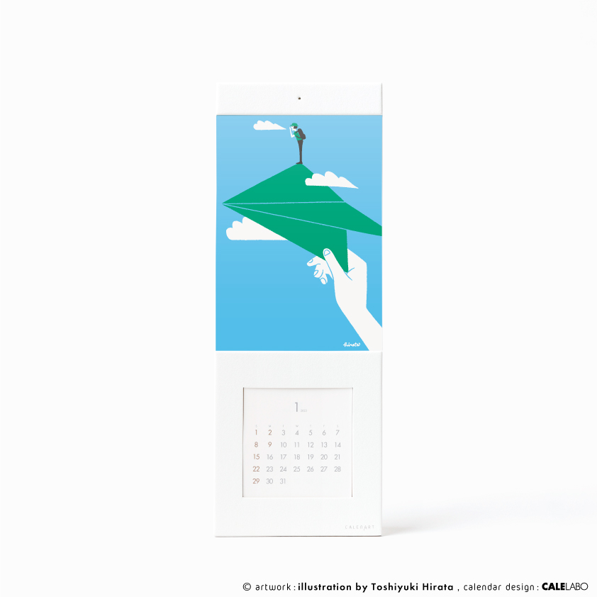 ポストカードを飾るカレンダー事例。作家：平田利之その3