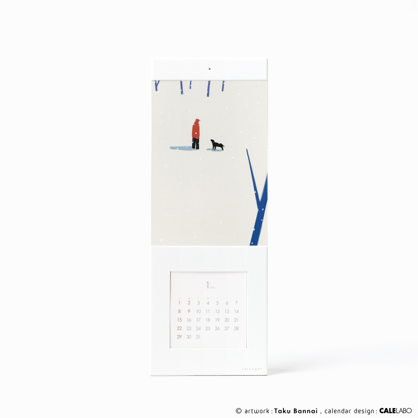 ポストカードを飾るカレンダー事例。作家：坂内拓その3