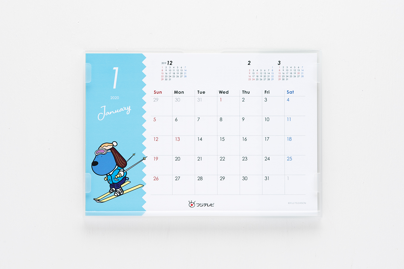 フジテレビのラフちゃん2020年卓上カレンダーの1月