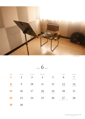 N響様用オリジナル壁掛けカレンダーの6月のデザイン